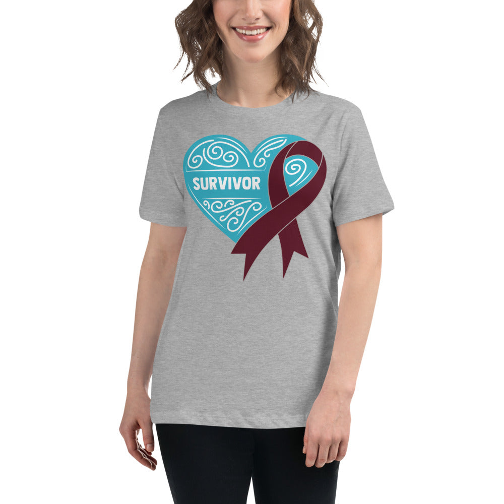 Survivor Teal Multiple Myeloma Cancer -- Womens Relaxed T Shirt