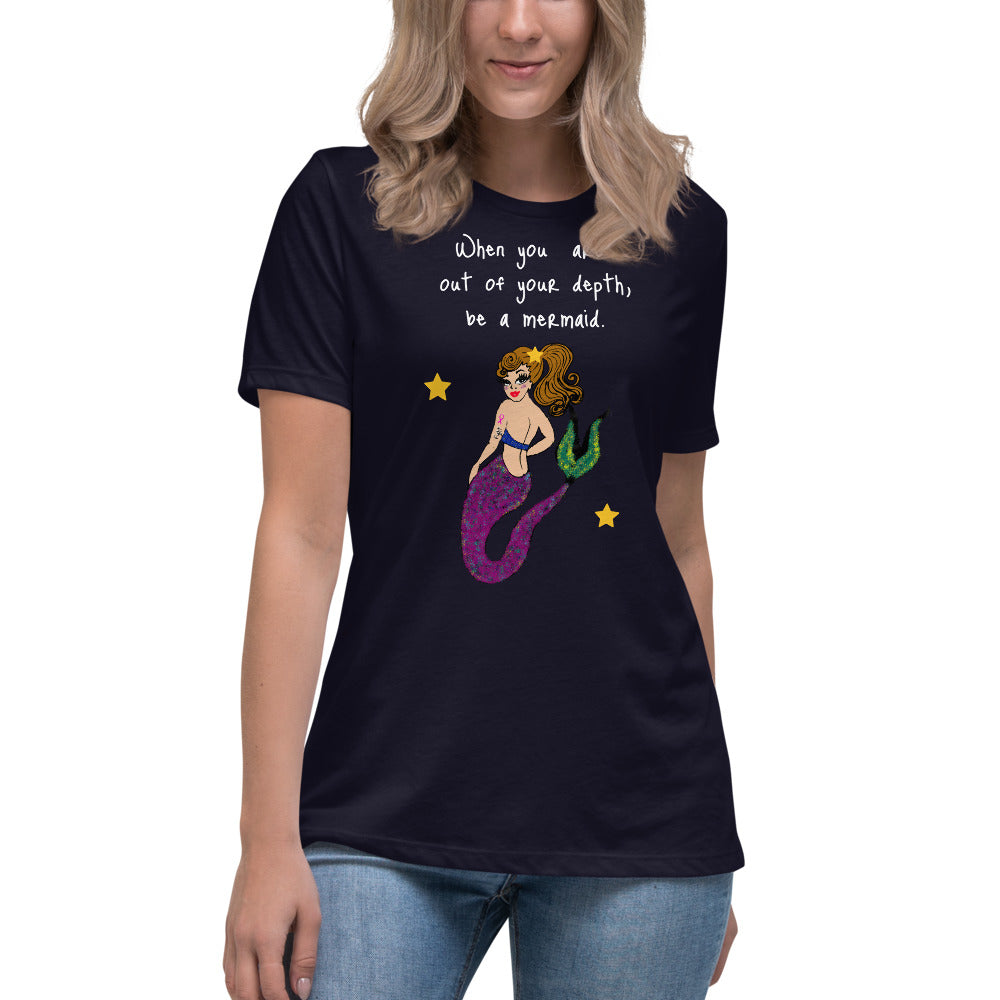 Be a Mermaid Breast Cancer -- Womens Relaxed T Shirt