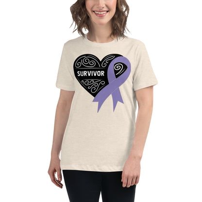 Survivor Black Hodgkin Lymphoma Cancer -- Womens Relaxed T Shirt