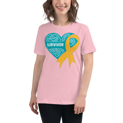 Survivor Teal Appendix Cancer -- Womens Relaxed T Shirt