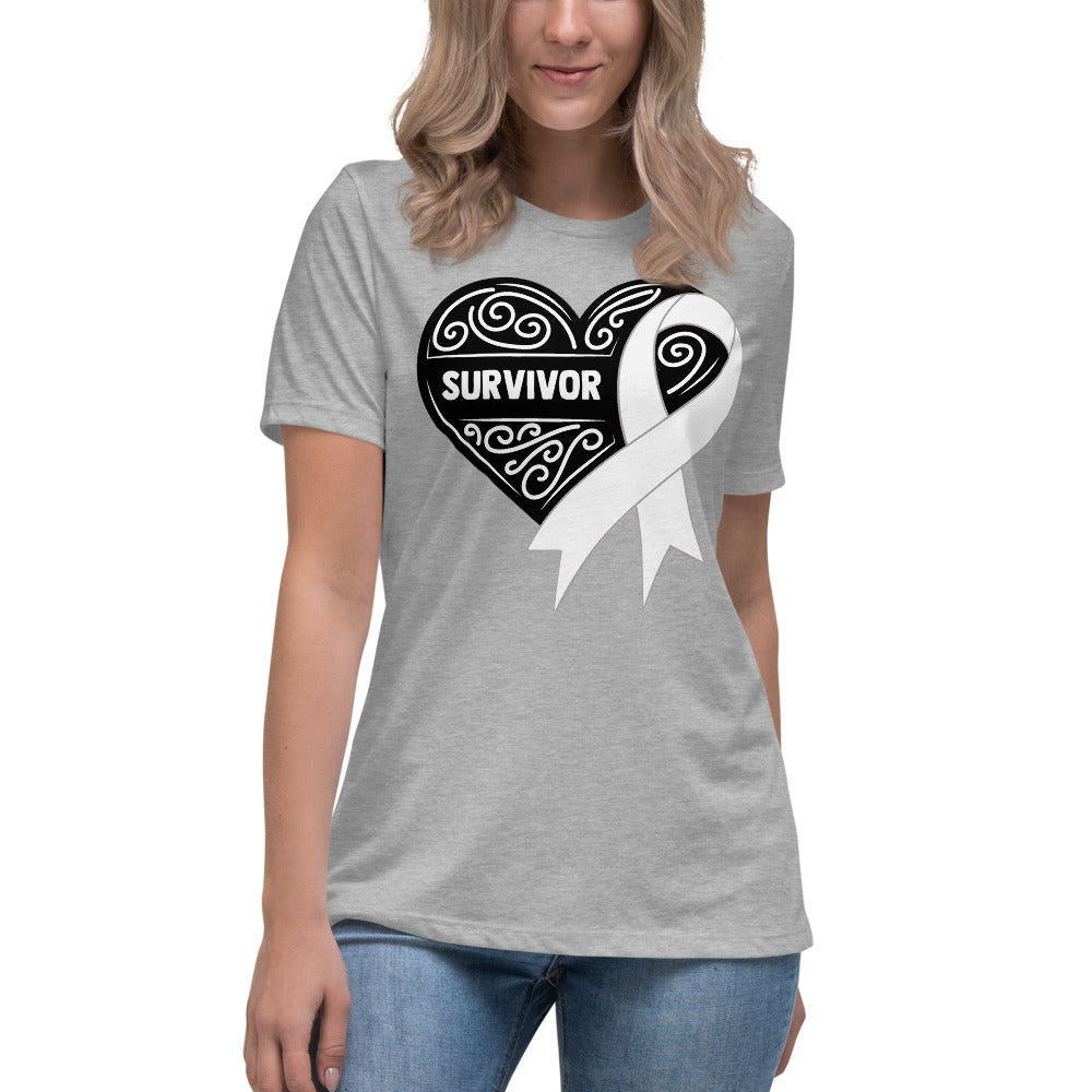 Survivor Black Breast Cancer -- Womens Relaxed T Shirt