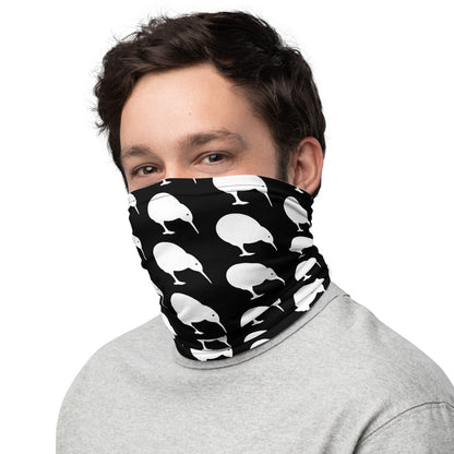 NZ Kiwi white Black - Neck Gaiter