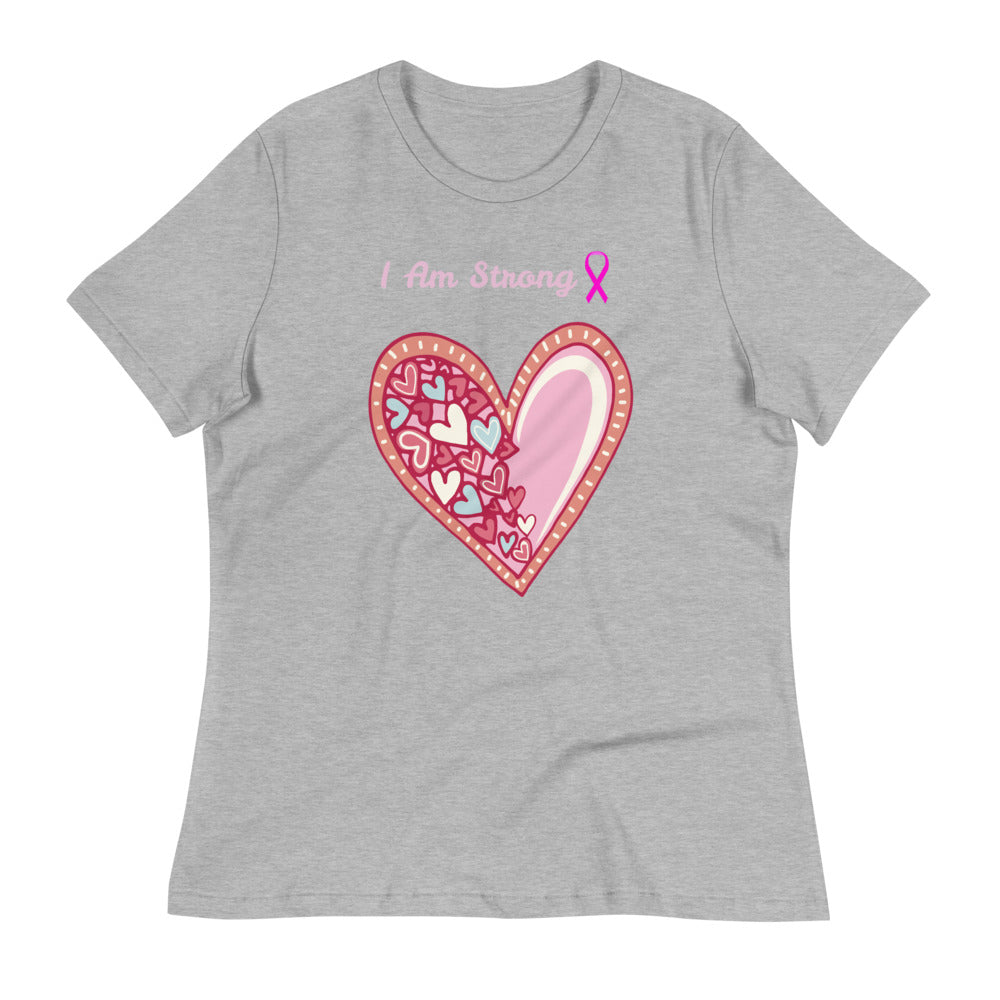 I am strong pink heart - Women's Relaxed T-Shirt