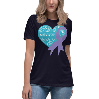 Survivor Teal Hodgkin Lymphoma Cancer -- Womens Relaxed T Shirt