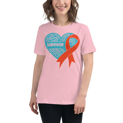 Survivor Teal Leukemia Cancer -- Womens Relaxed T Shirt