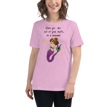 Be A Mermaid Breast Cancer-- Womens Relaxed T Shirt