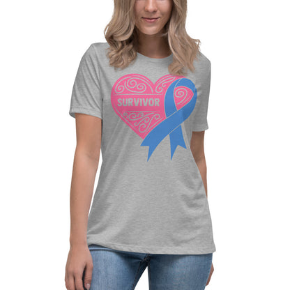 Survivor Pink Colon Cancer -- Womens Relaxed T Shirt