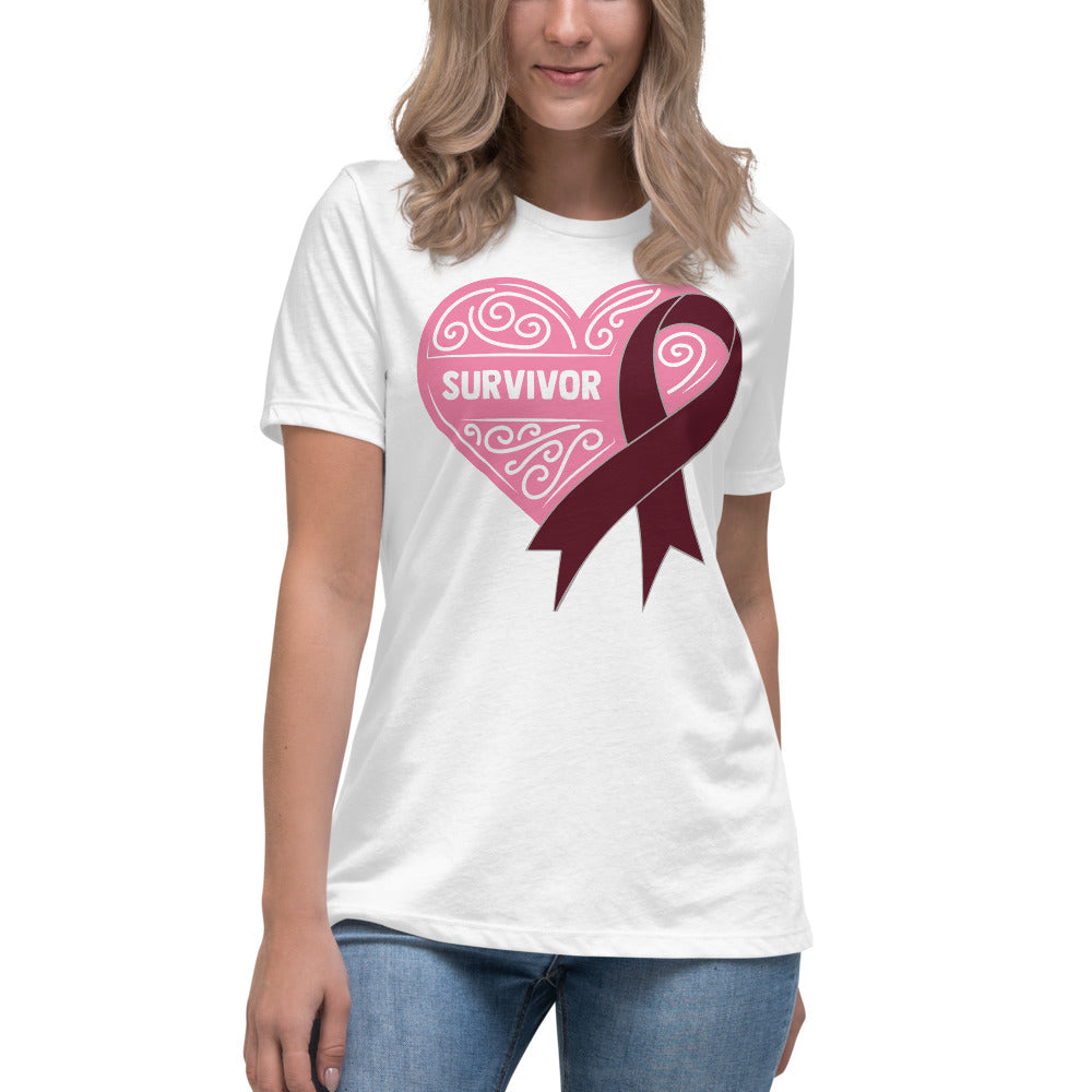 Survivor Pink Multiple Myeloma Cancer -- Womens Relaxed T Shirt