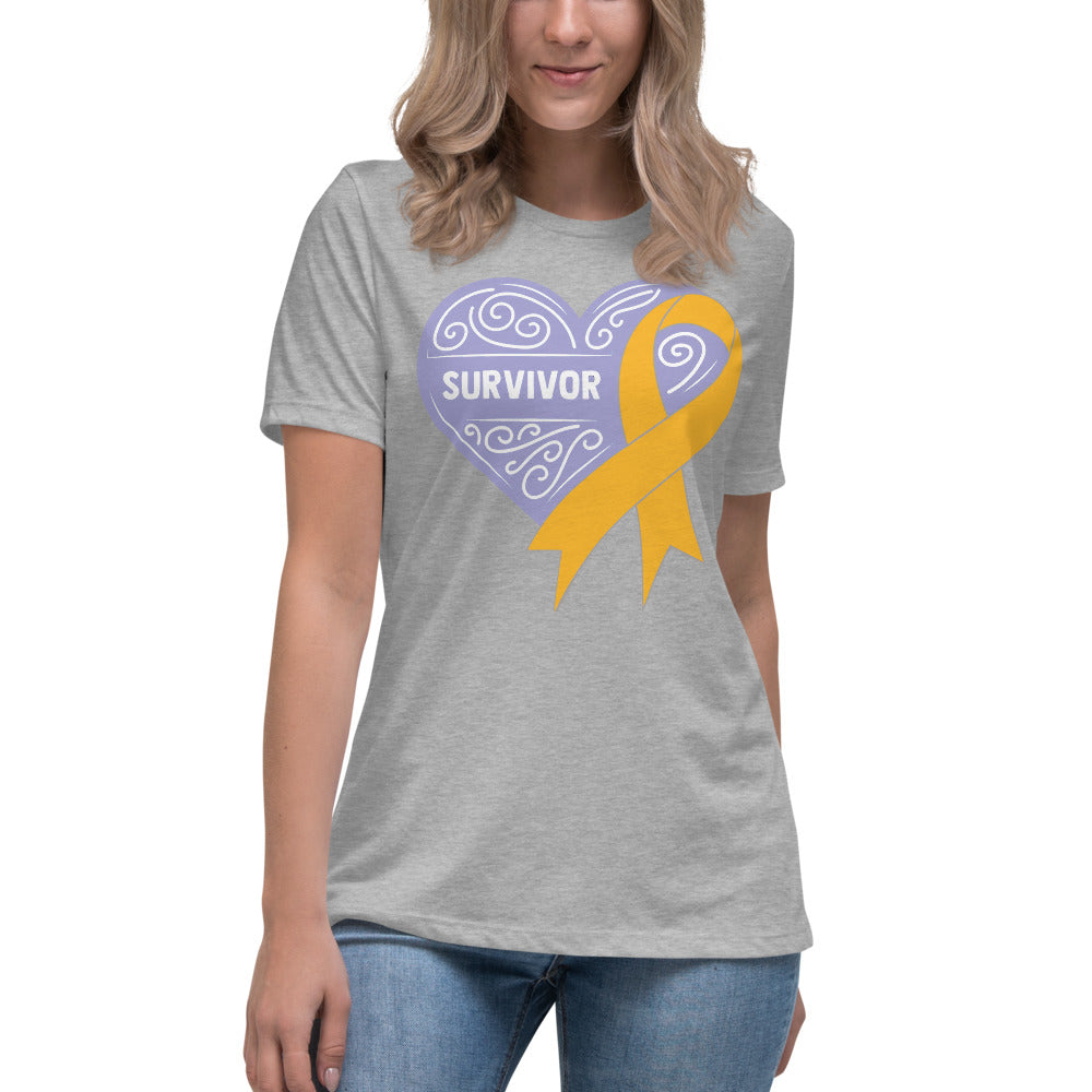 Survivor Lavender Appendix Cancer -- Womens Relaxed T Shirt