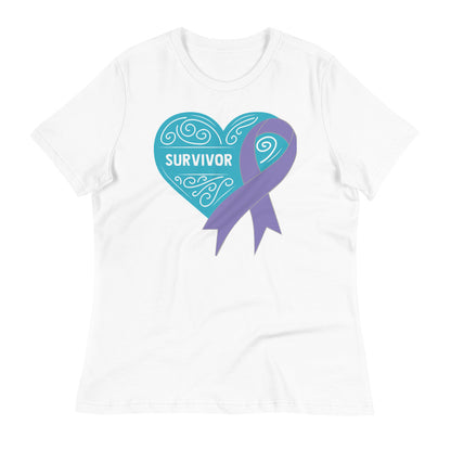 Survivor Teal Hodgkin Lymphoma Cancer -- Womens Relaxed T Shirt