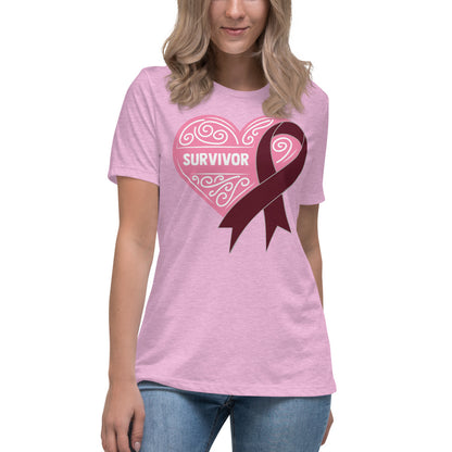 Survivor Pink Multiple Myeloma Cancer -- Womens Relaxed T Shirt