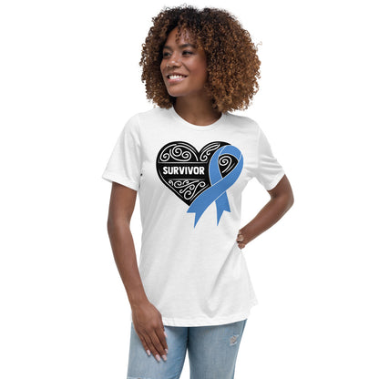 Survivor Black Colon Cancer -- Womens Relaxed T Shirt