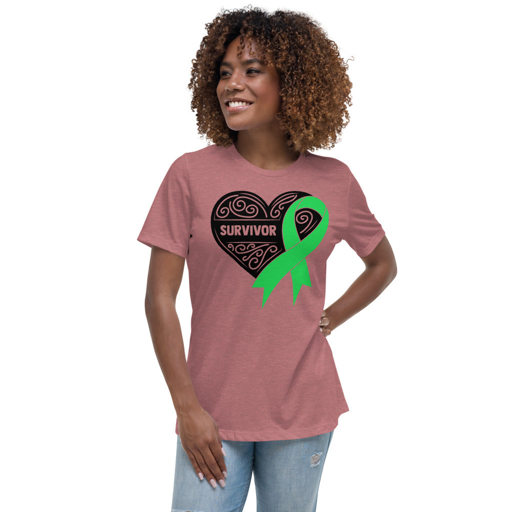 Survivor Black Lymphoma Cancer -- Womens Relaxed T Shirt