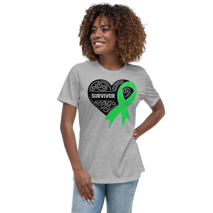 Survivor Black Lymphoma Cancer -- Womens Relaxed T Shirt