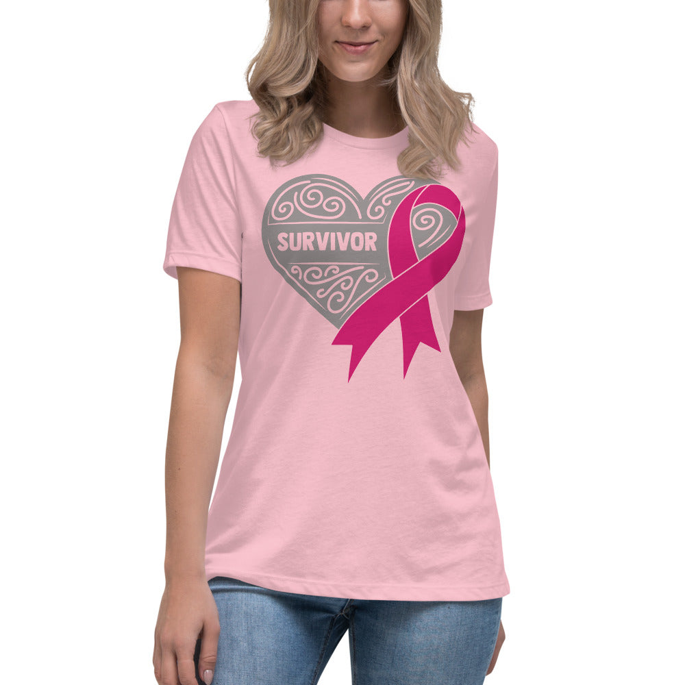 Survivor Grey Breast Cancer -- Womens Relaxed T Shirt