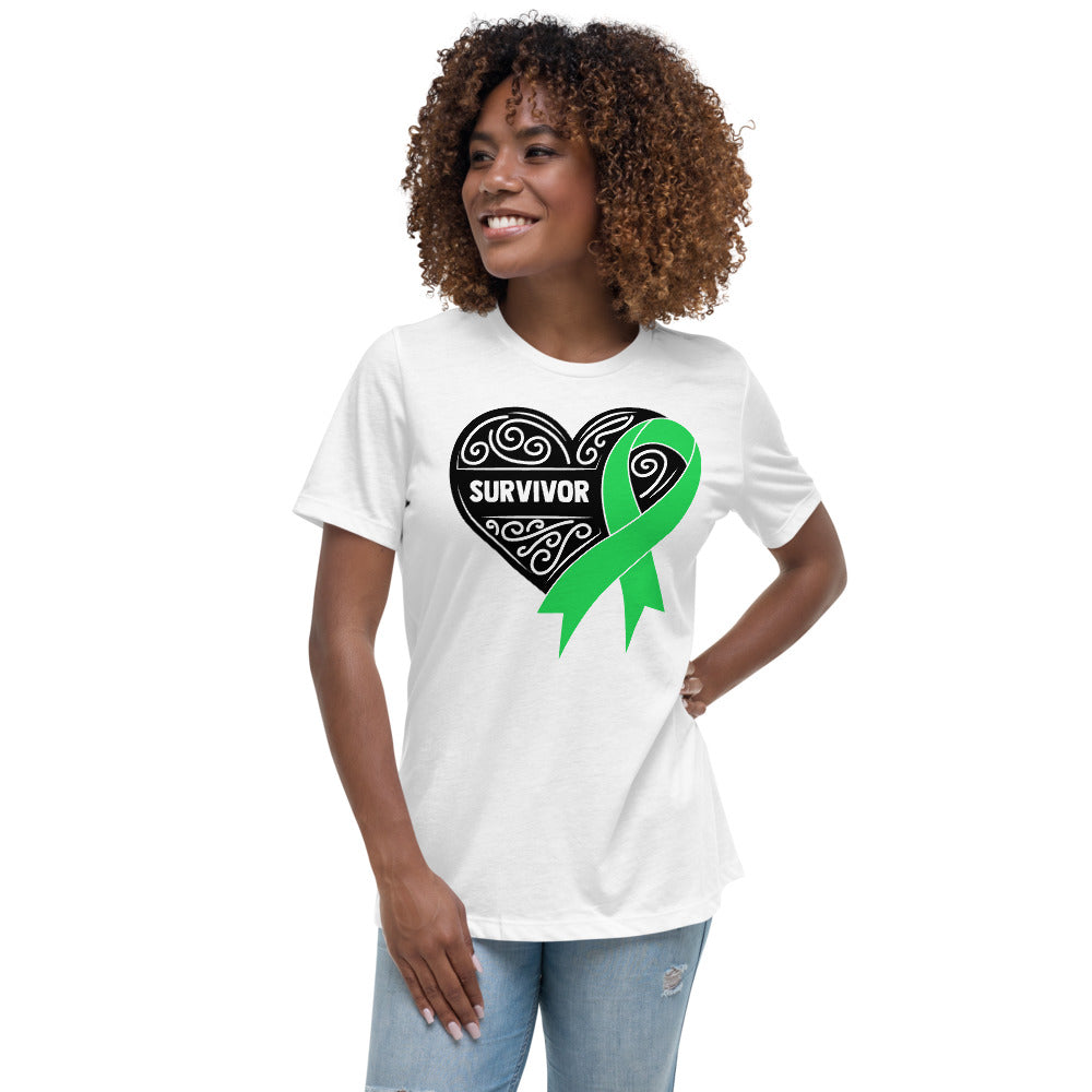 Survivor Black Lymphoma Cancer -- Womens Relaxed T Shirt