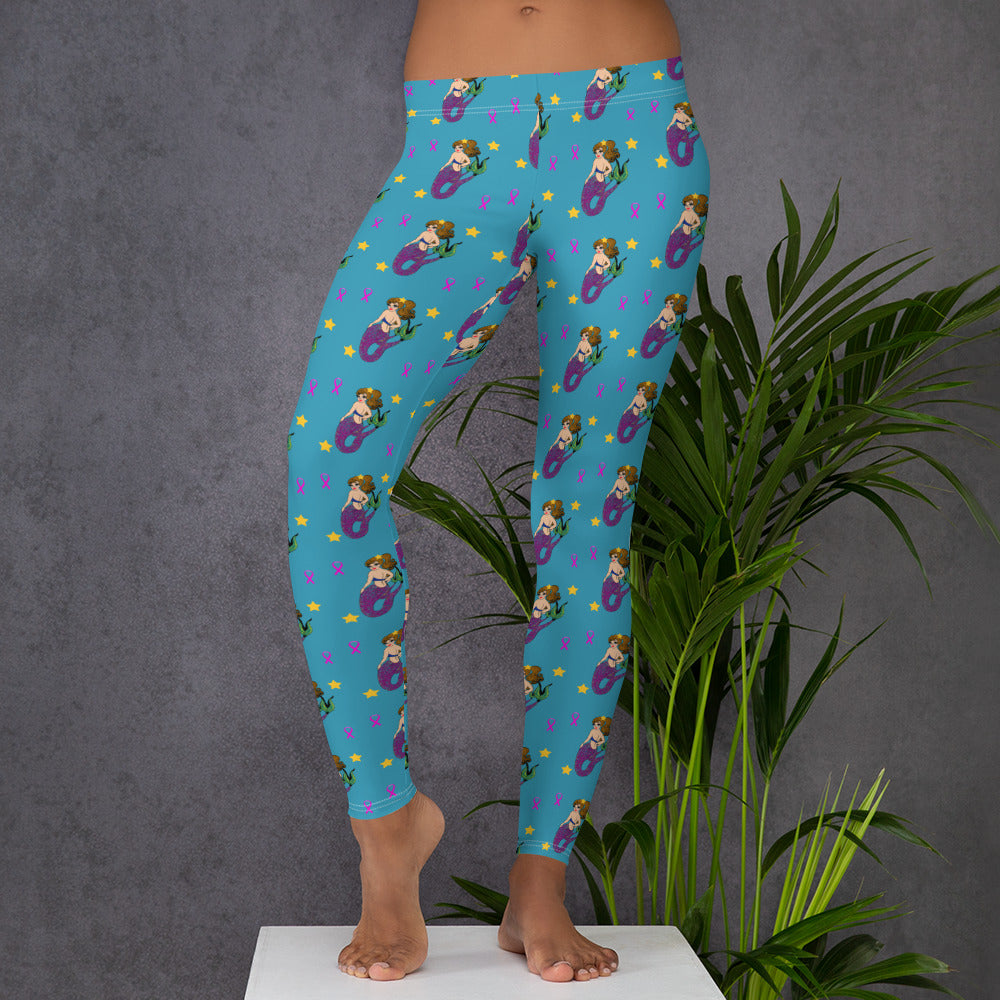 Breast Cancer Mermaid - Leggings