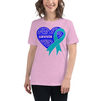 Survivor Royal Blue Ovarian Cancer -- Womens Relaxed T Shirt