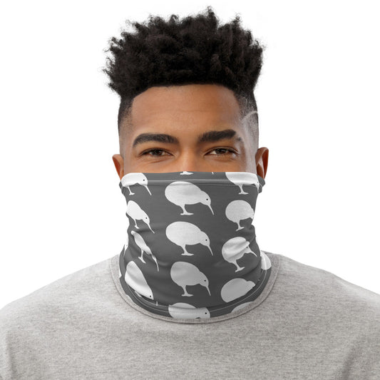 NZ Kiwi white grey - Neck Gaiter