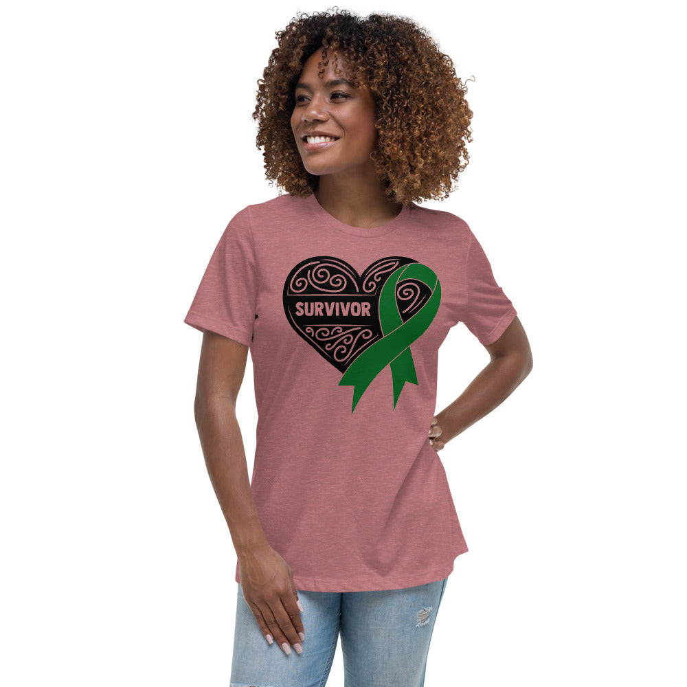 Survivor Black Liver Cancer -- Womens Relaxed T Shirt