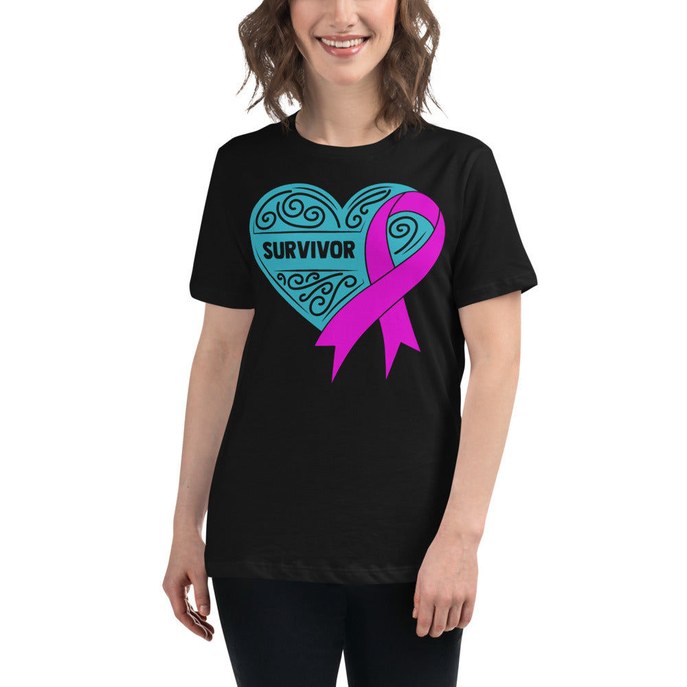 Survivor Teal Breast Cancer -- Womens Relaxed T Shirt