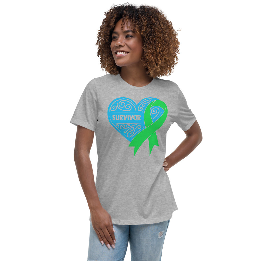 Survivor Blue Lymphoma Cancer -- Womens Relaxed T Shirt