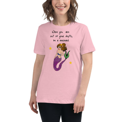 Be A Mermaid Breast Cancer-- Womens Relaxed T Shirt