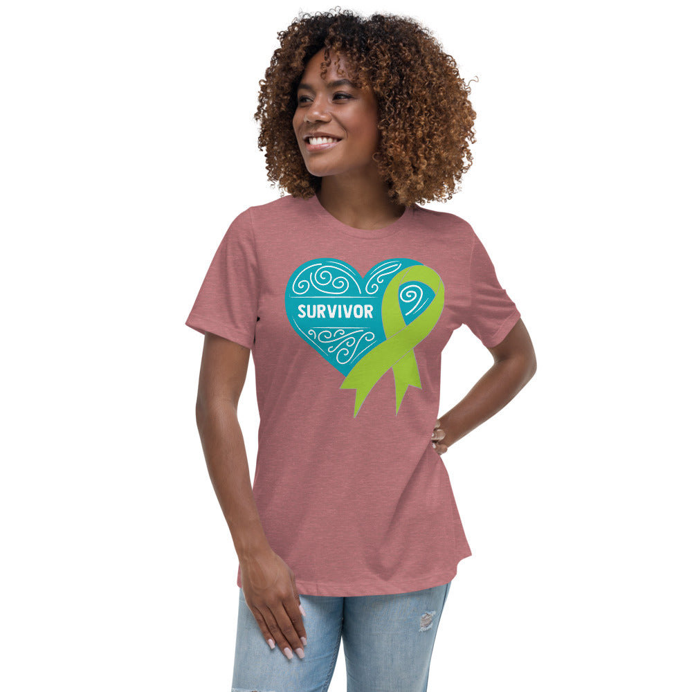 Survivor Teal Non Hodgkin Lymphoma Cancer -- Womens Relaxed T Shirt