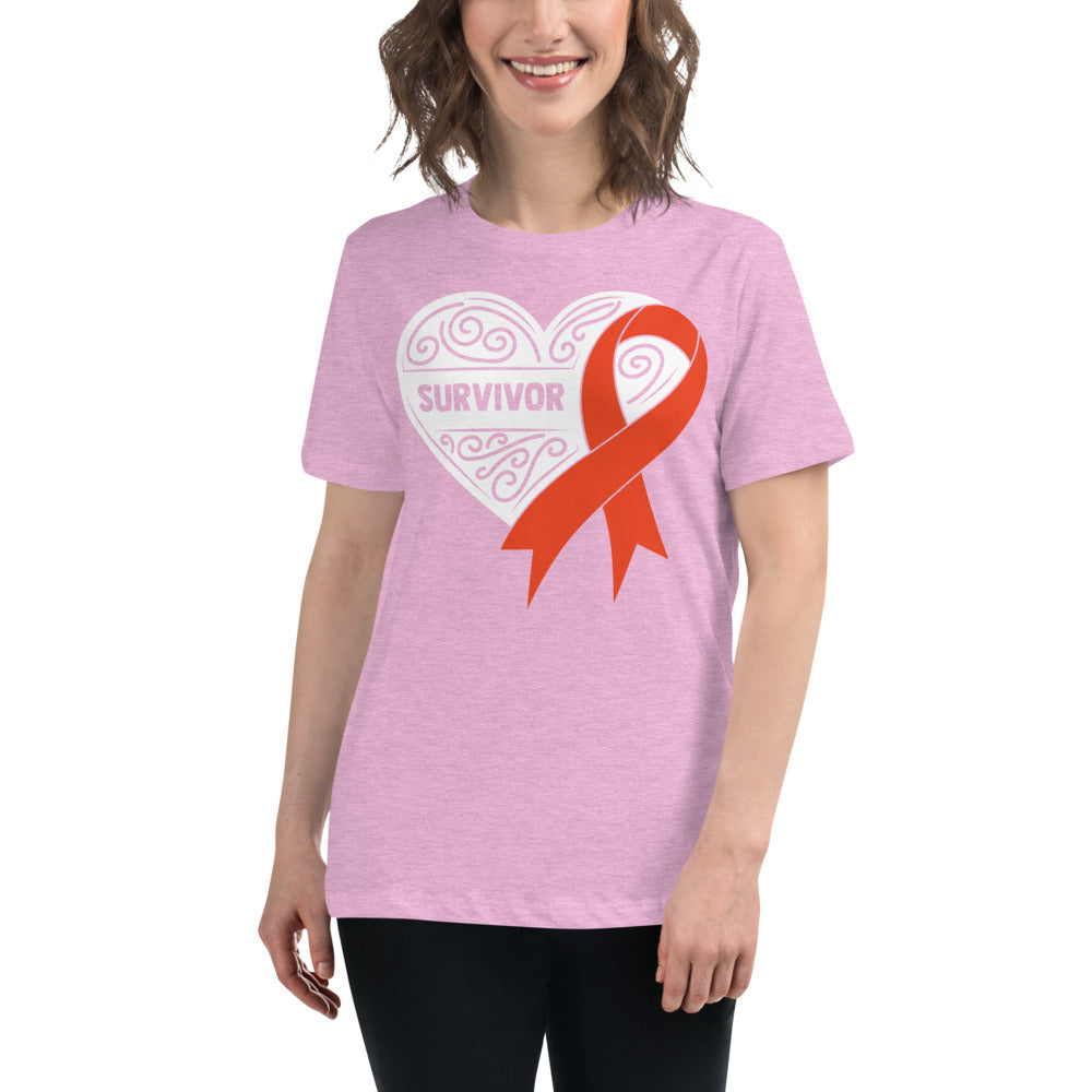 Survivor White Leukemia Cancer -- Womens Relaxed T Shirt