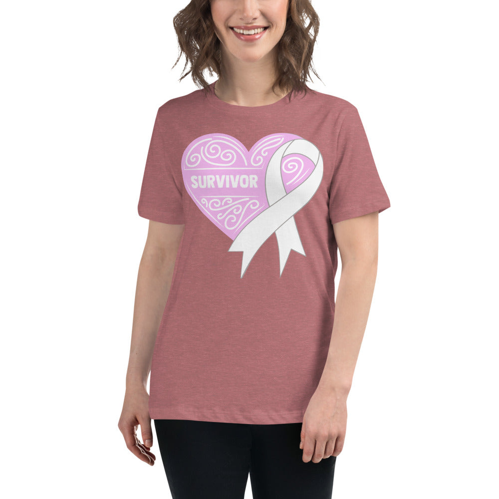 Survivor Pink Lung Cancer -- Womens Relaxed T Shirt