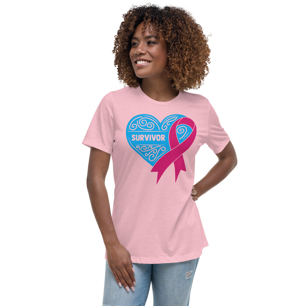 Survivor Light Blue Breast Cancer -- Womens Relaxed T Shirt