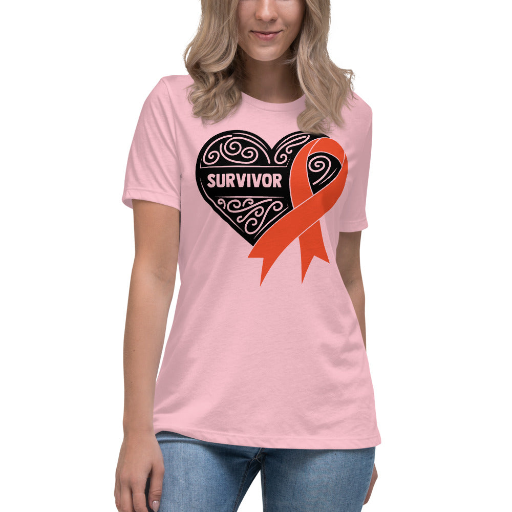 Survivor Black Leukemia Cancer -- Womens Relaxed T Shirt