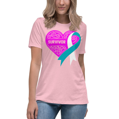 Survivor Pink Cervical Cancer -- Womens Relaxed T Shirt