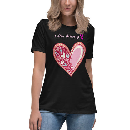 I am strong pink heart - Women's Relaxed T-Shirt