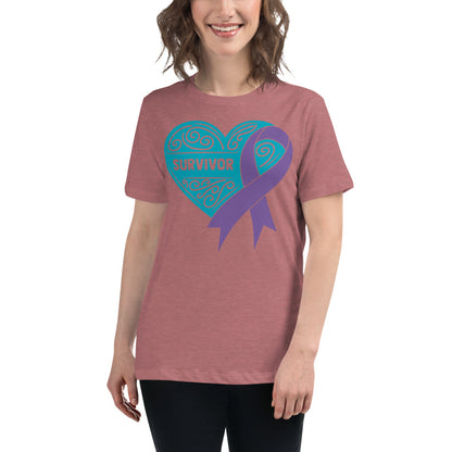 Survivor Teal All Cancers -- Womens Relaxed T Shirt