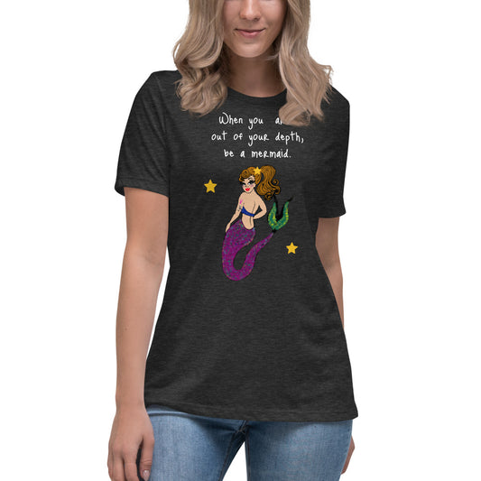 Be a Mermaid Breast Cancer -- Womens Relaxed T Shirt