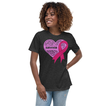 Survivor Pink Breast Cancer -- Womens Relaxed T Shirt