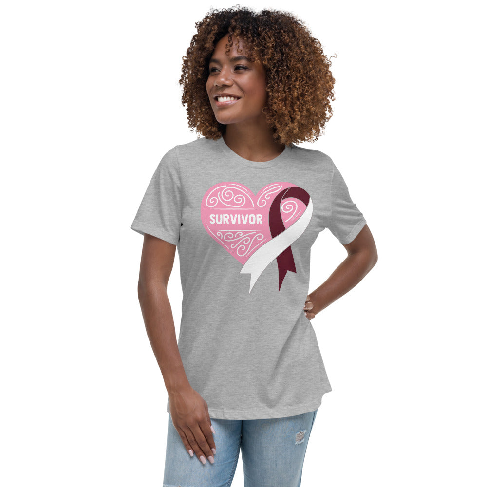 Survivor Pink Head and Neck Cancer -- Womens Relaxed T Shirt