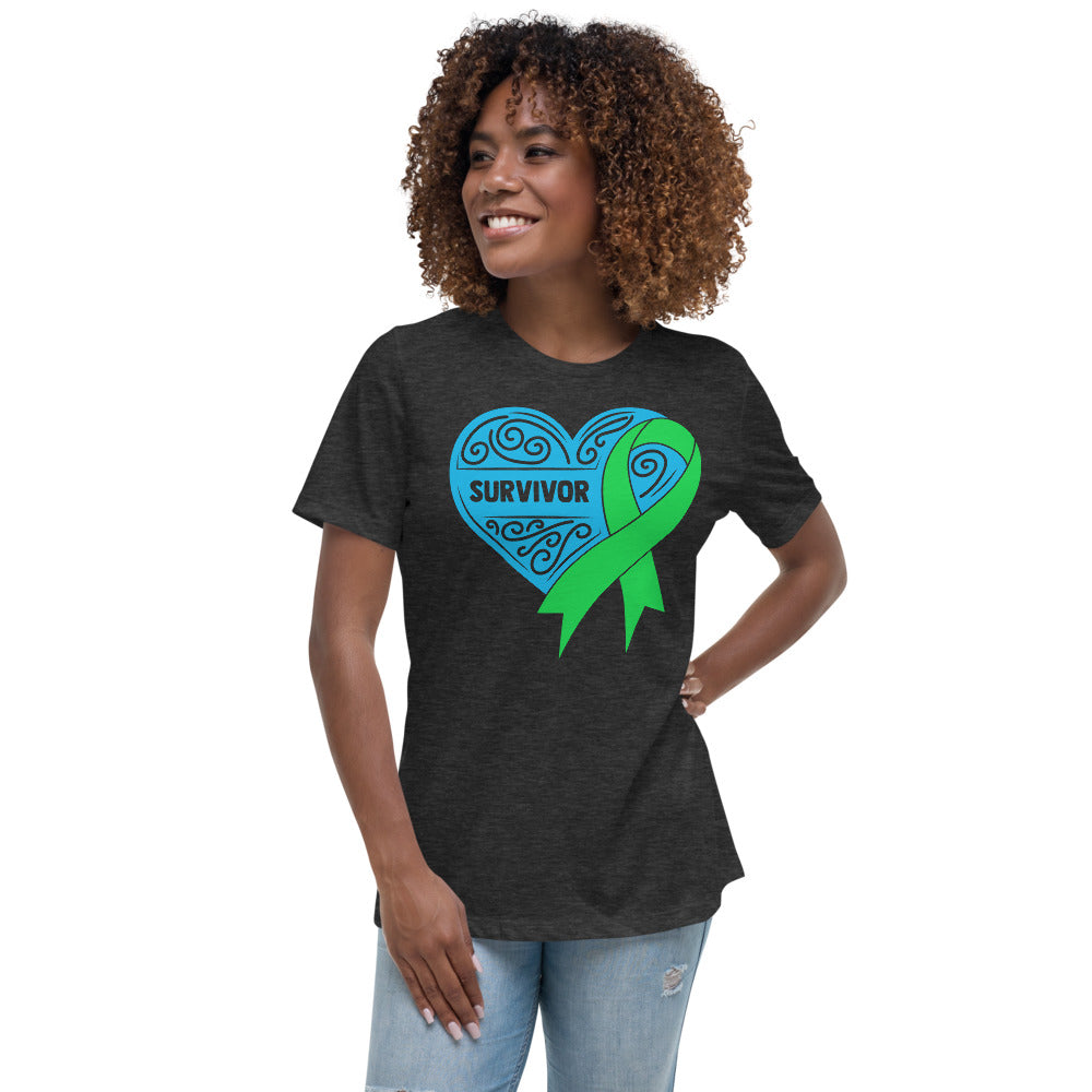 Survivor Blue Lymphoma Cancer -- Womens Relaxed T Shirt