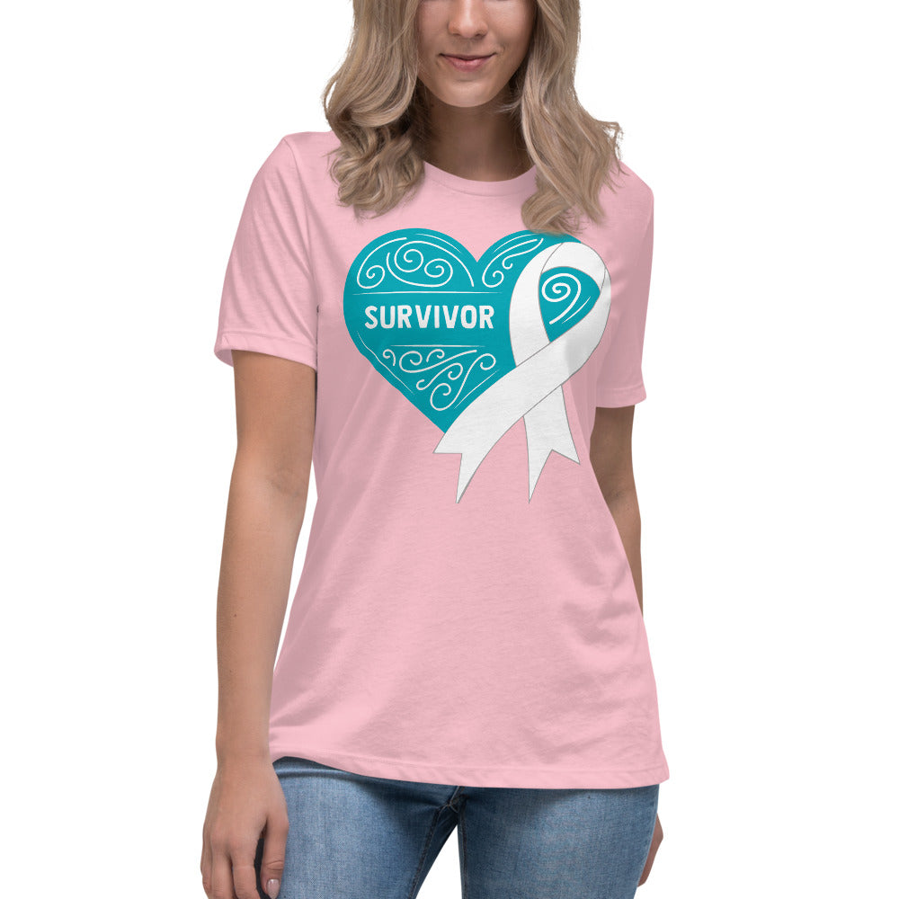 Survivor Teal Lung Cancer -- Womens Relaxed T Shirt