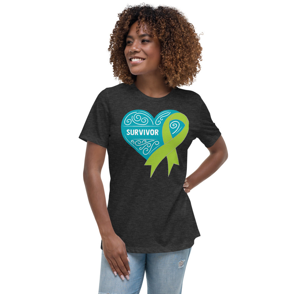 Survivor Teal Non Hodgkin Lymphoma Cancer -- Womens Relaxed T Shirt