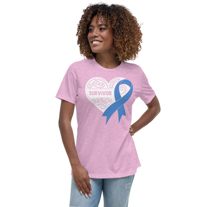 Survivor White Colon Cancer -- Womens Relaxed T Shirt