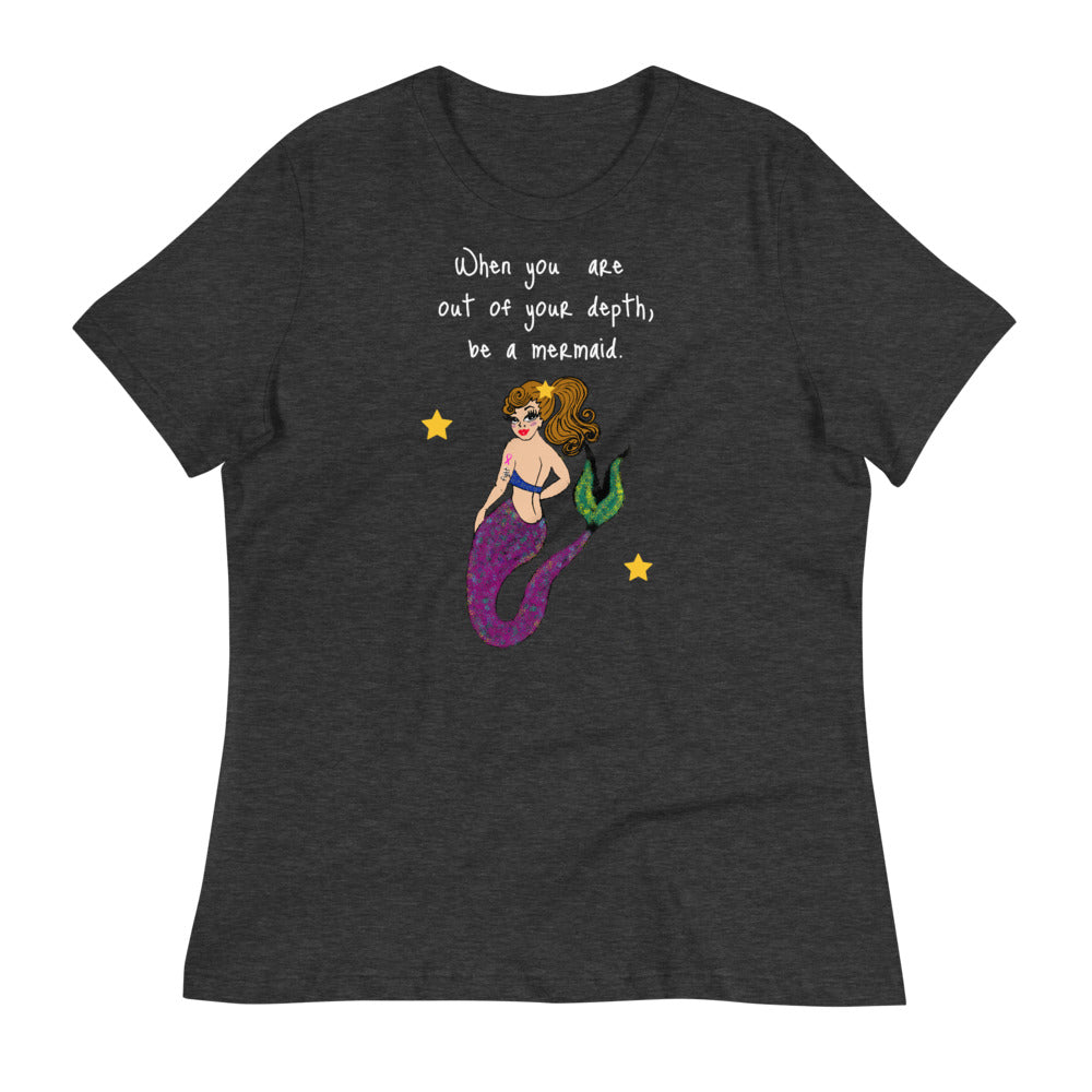 Be a Mermaid Breast Cancer -- Womens Relaxed T Shirt