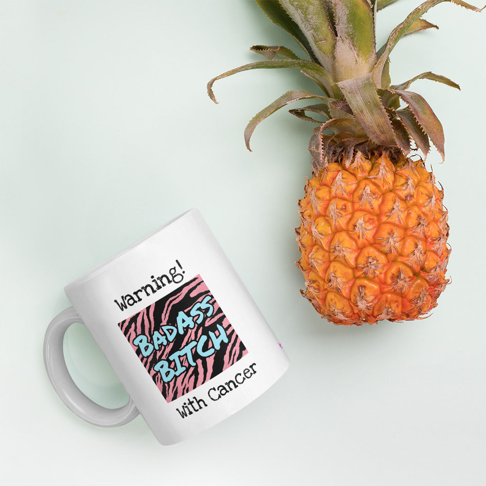 Warning Badass Bitch With Cancer Mug