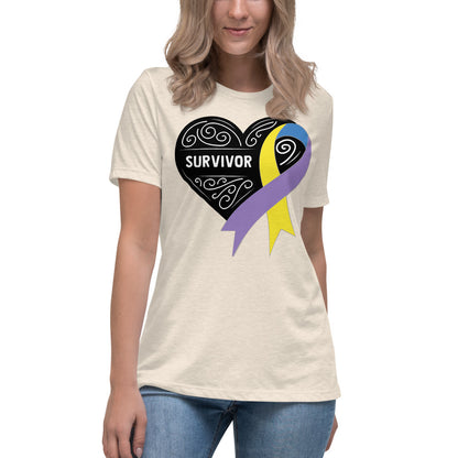 Survivor Black Bladder Cancer -- Womens Relaxed T Shirt