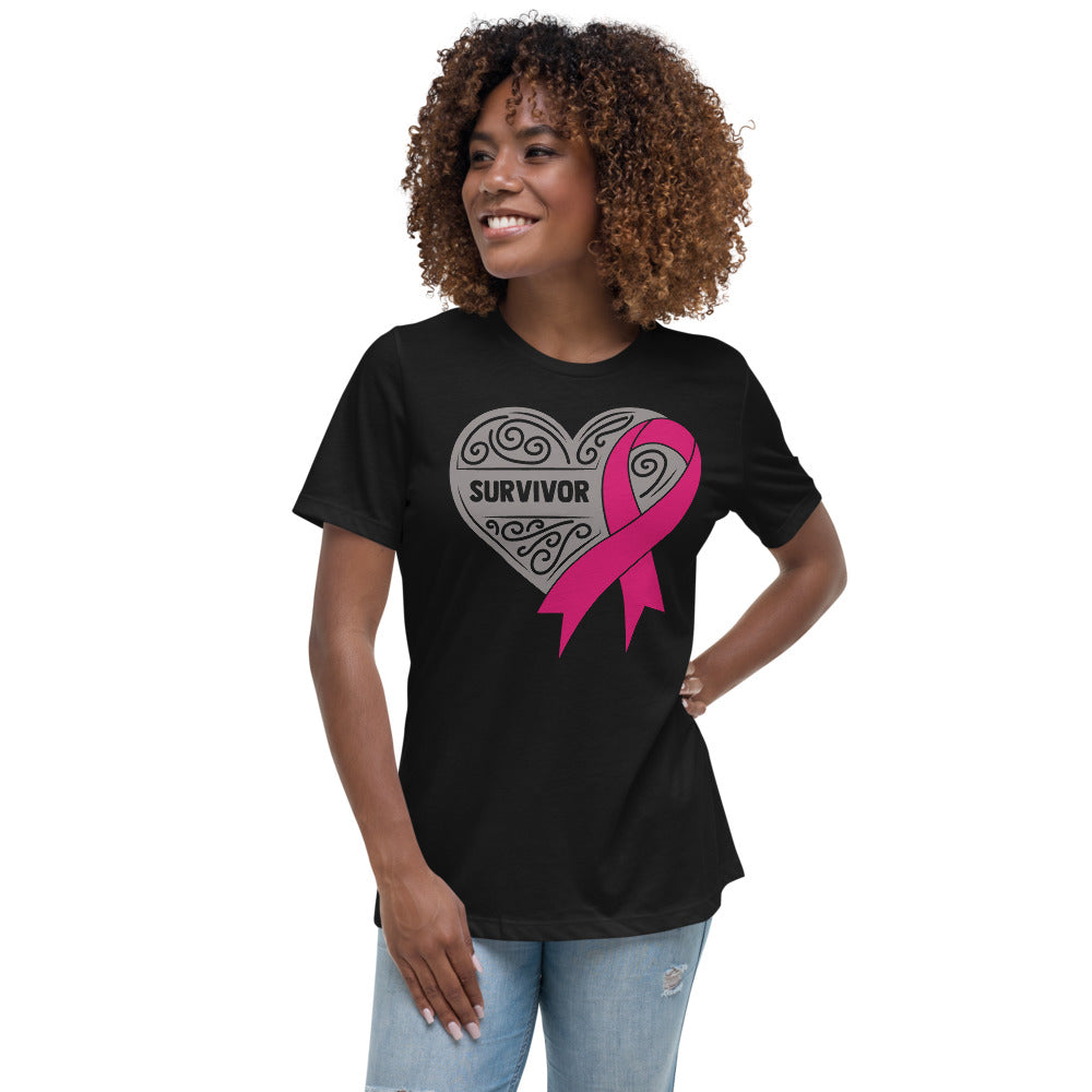 Survivor Grey Breast Cancer -- Womens Relaxed T Shirt