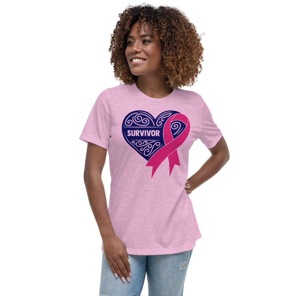 Survivor Pink Breast Cancer -- Womens Relaxed T Shirt