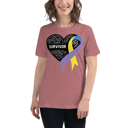 Survivor Black Bladder Cancer -- Womens Relaxed T Shirt