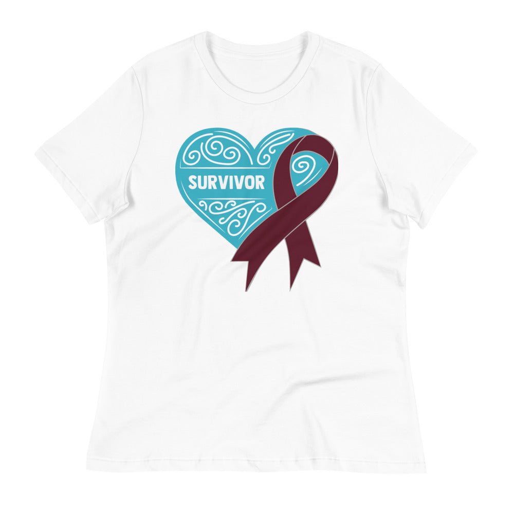 Survivor Teal Multiple Myeloma Cancer -- Womens Relaxed T Shirt