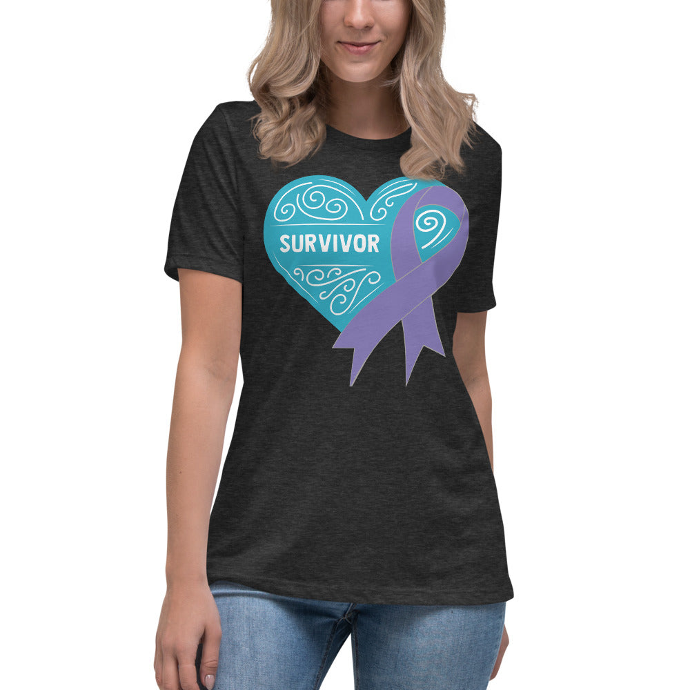 Survivor Teal Hodgkin Lymphoma Cancer -- Womens Relaxed T Shirt